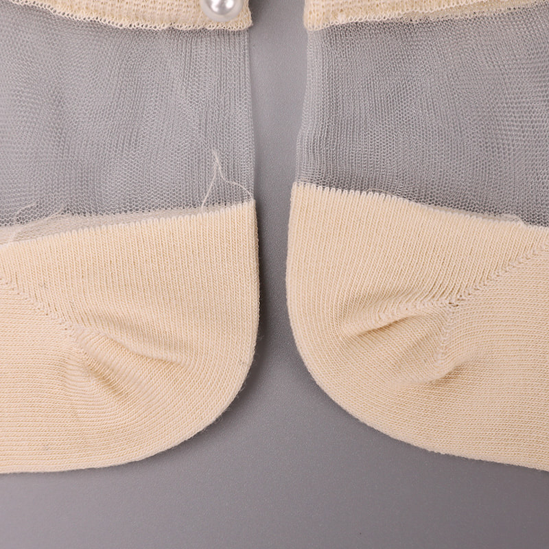 Moda nailon, mătase transparentă, bumbac, jos, șosete de barcă pentru femei, sus, perle, sticlă, cristal, mătase, șosete pentru bărci WSD1288