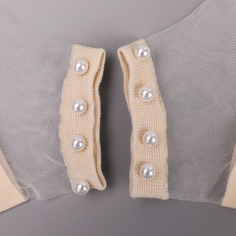 Moda nailon, mătase transparentă, bumbac, jos, șosete de barcă pentru femei, sus, perle, sticlă, cristal, mătase, șosete pentru bărci WSD1288