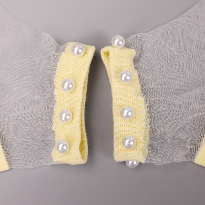 Moda nailon, mătase transparentă, bumbac, jos, șosete de barcă pentru femei, sus, perle, sticlă, cristal, mătase, șosete pentru bărci WSD1288