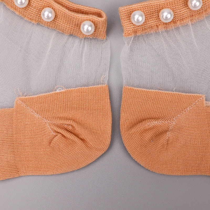 Moda nailon, mătase transparentă, bumbac, jos, șosete de barcă pentru femei, sus, perle, sticlă, cristal, mătase, șosete pentru bărci WSD1288