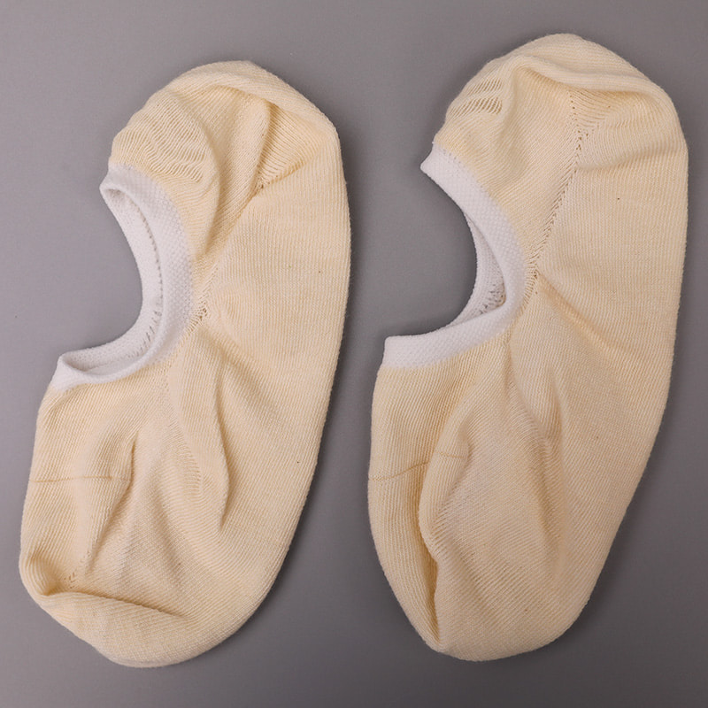 Șosete de damă din bumbac colorat natural, plasă, invizibili, cusuți manual WSD1401