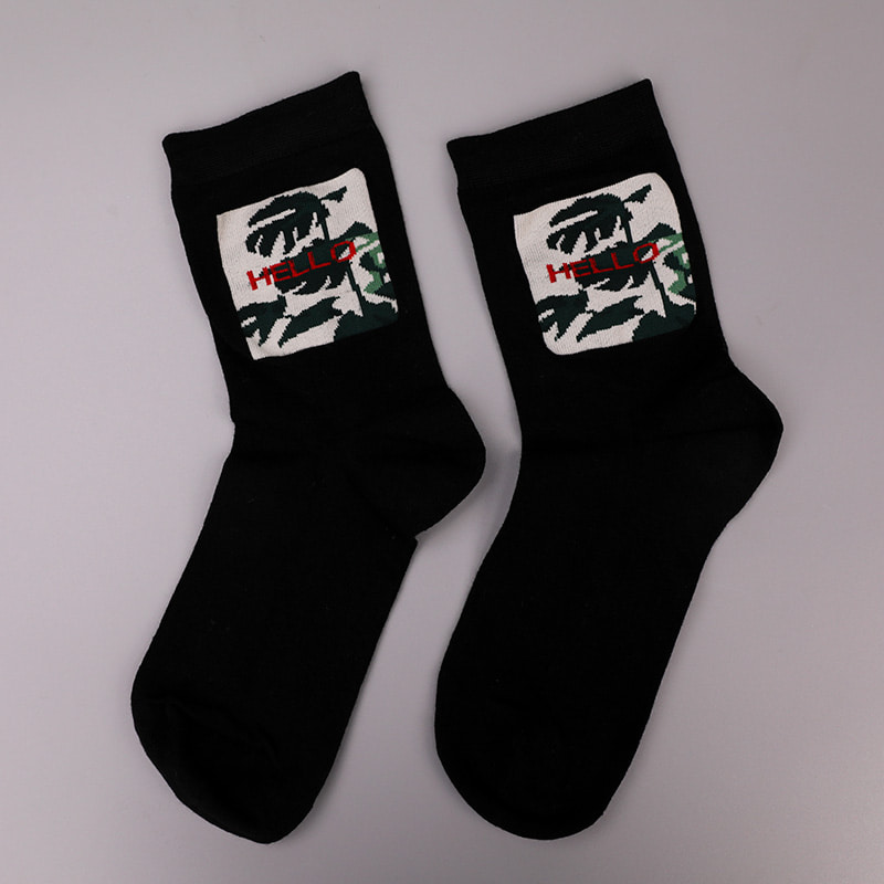 Șosete pentru bărbați de toamnă și iarnă, cusute manual, imitație de spandex, înveliți din nailon din mătase filată moale, cu imprimare 3D, cu jacquard, WSD2850