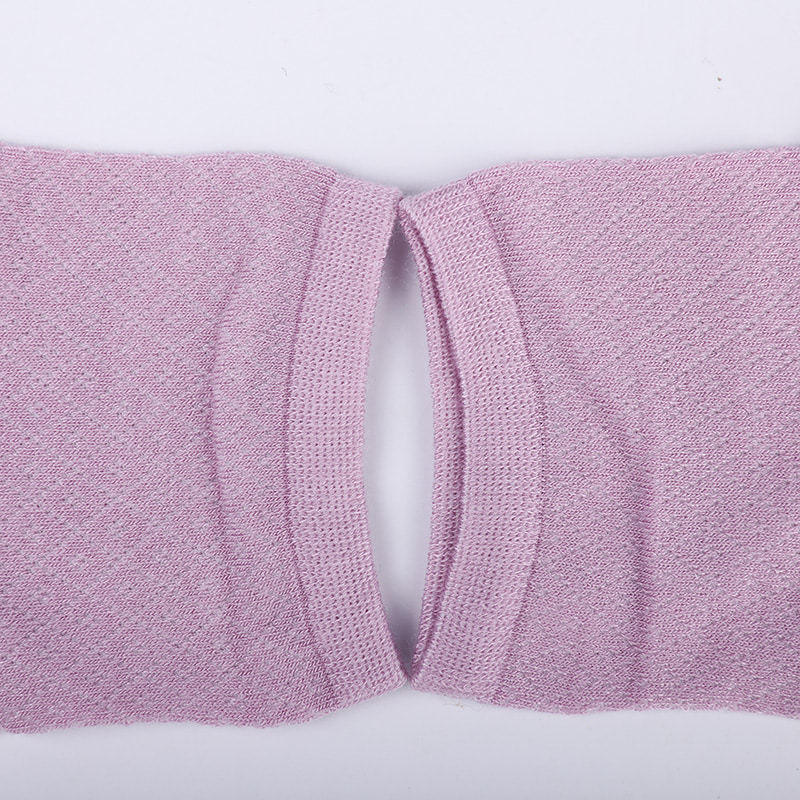 Geantă moale din nailon din fibră de bambus, șosete casual de damă subțiri cu diamante mici, șosete de damă cusute manual WSD1689