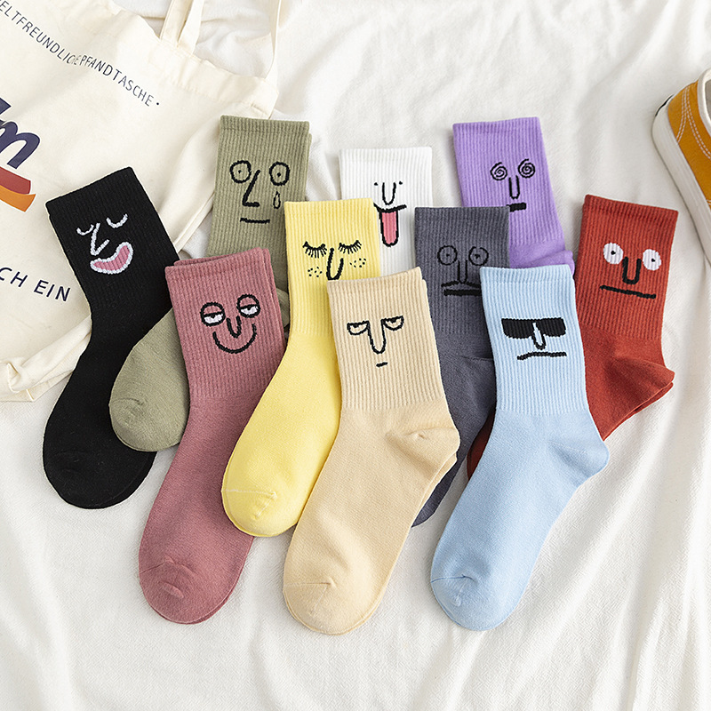 Custom Tube Cute Fall Happy Novelty Funny Bumbac Unique Smile Crew Socks Unisex