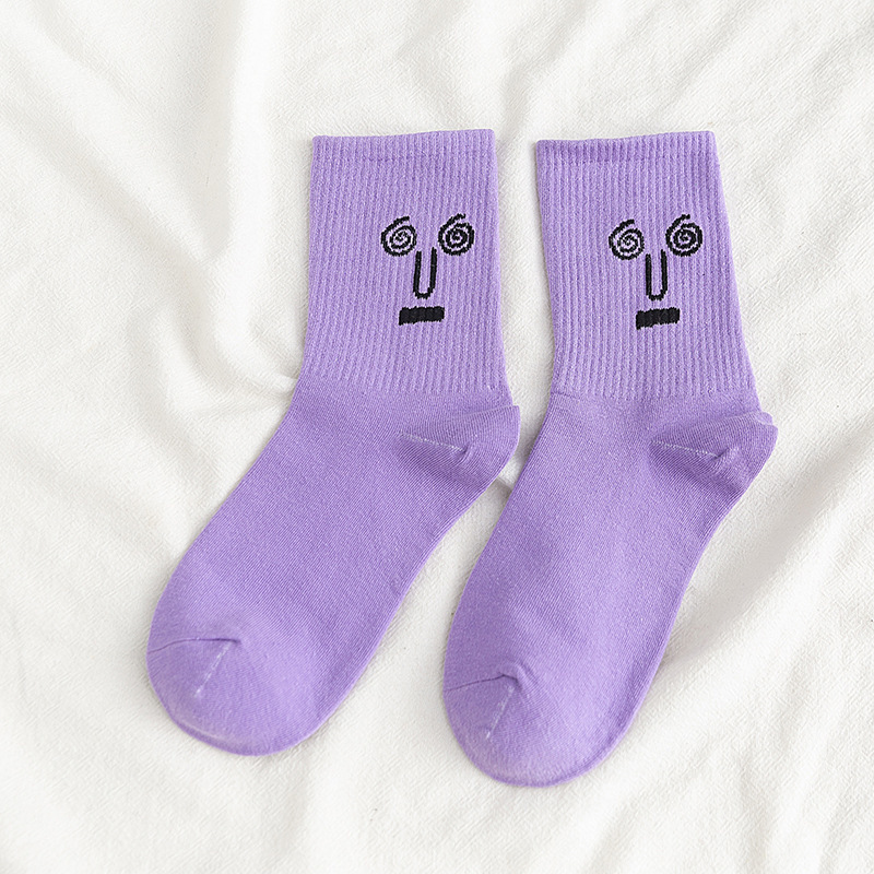 Custom Tube Cute Fall Happy Novelty Funny Bumbac Unique Smile Crew Socks Unisex